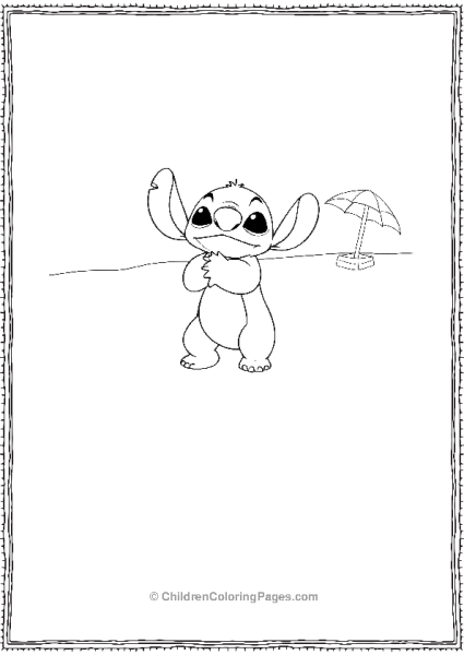 Stitch Going For A Walk On The Beach Free PDF Printable