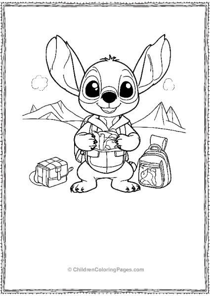 Stitch Going On An Expedition Free PDF Printable