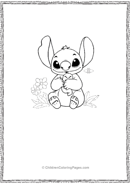 Stitch Holding His Favorite Toy Free PDF Printable