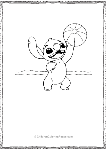 Stitch Playing Catch Free PDF Printable