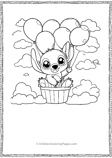 Stitch Taking A Hot Balloon Ride Free PDF Printable