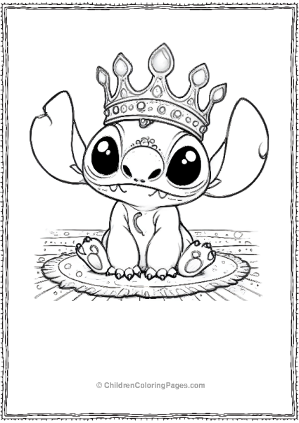 Stitch Wearing A Crown Scaled Free PDF Printable