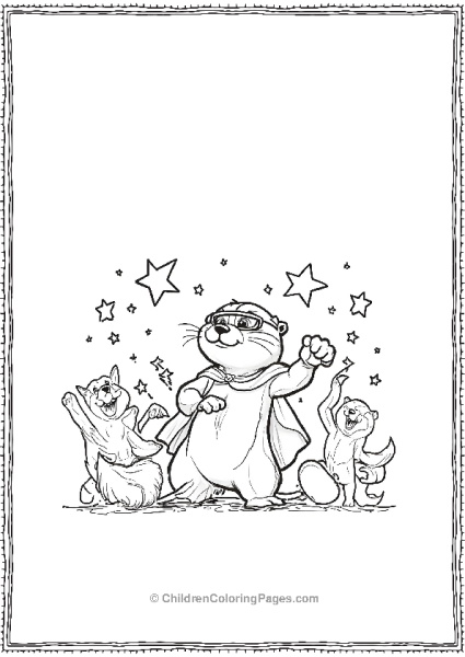 Superhero Otter Free PDF Printable