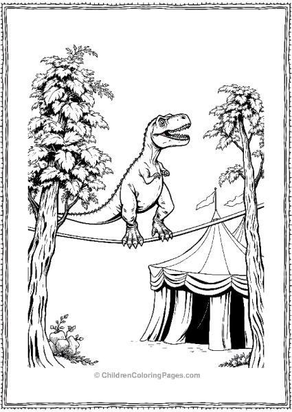 T Rex Balancing On A Rope Free PDF Printable