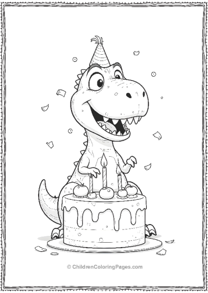 T Rex Blowing Cake Free PDF Printable