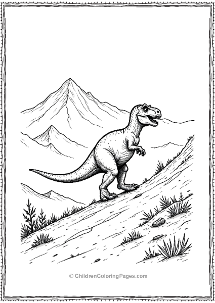 T Rex Climbing A Hill Free PDF Printable