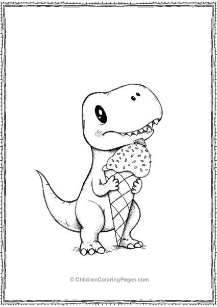 T Rex Eating Ice Cream Free PDF Printable