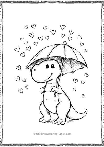 T Rex Holding An Umberella Free PDF Printable