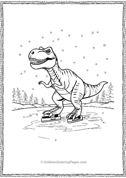 T Rex Ice Skating Free PDF Printable