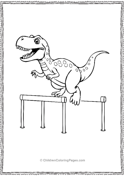 T Rex Jumping Over Obstacle Free PDF Printable