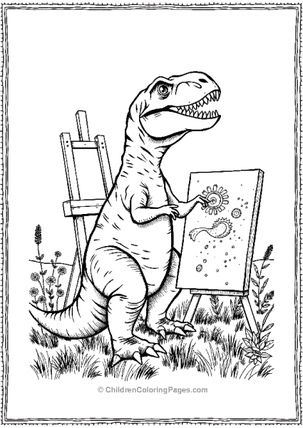 T Rex Painting Free PDF Printable