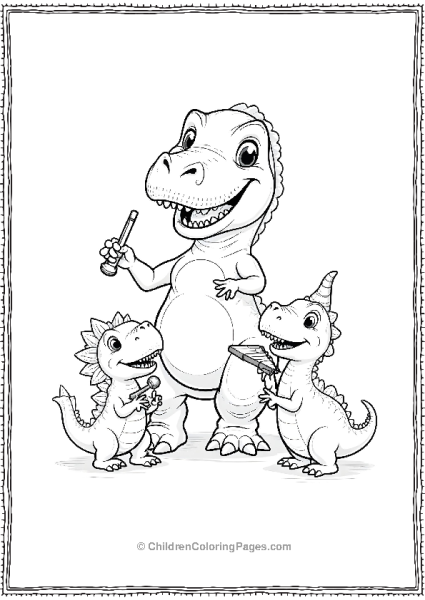 T Rex Performing In Orchestra Free PDF Printable