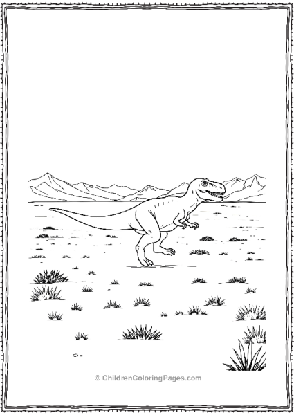 T Rex Running Free PDF Printable