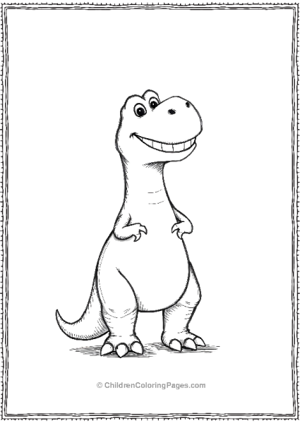 T Rex Simplly Easy To Color Free PDF Printable