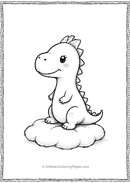 T Rex Sitting On A Cloud Free PDF Printable