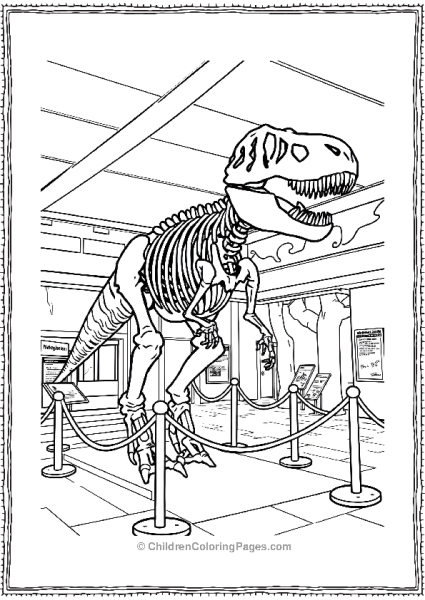 T Rex Skeleton In The Museum Jurassic Park Free PDF Printable