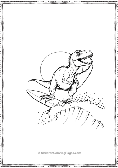 T-Rex-Surfing-Waves Free PDF Printable