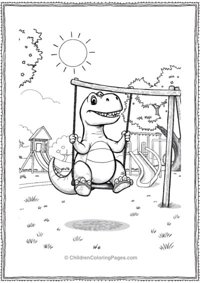 T-Rex-Swinging Free PDF Printable