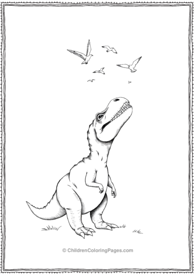 T-Rex-Watching-Birds Free PDF Printable