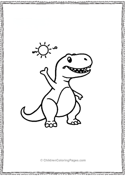 T Rex Waving At The Sun Free PDF Printable