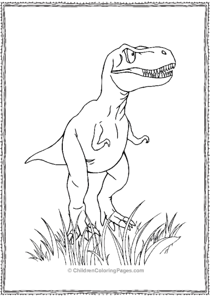 T Rex With Grass Strands Free PDF Printable