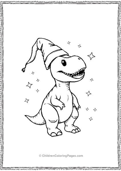 T Rex With Wizard Cap Free PDF Printable