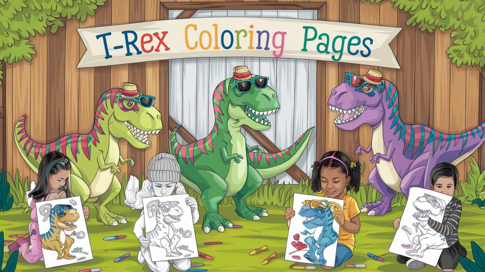 T-Rex Coloring Pages – Free Printable PDFs For Kids 🦖