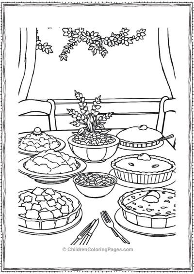 Table-Set-With-Thanksgiving-Dishes Free PDF Printable