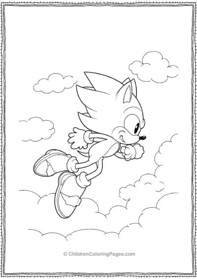 Tails From Sonic Flying Above Clouds Free PDF Printable