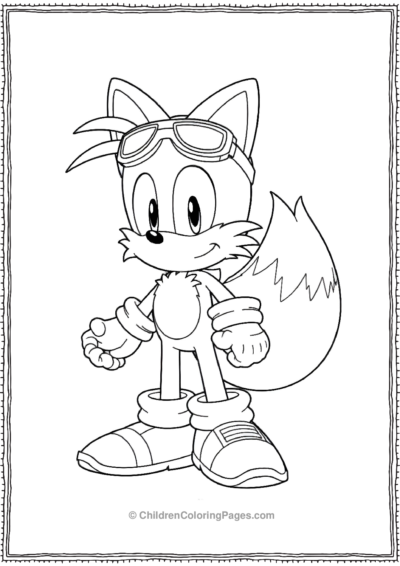 Tails From Sonic With Goggles Ready To Fly Free PDF Printable