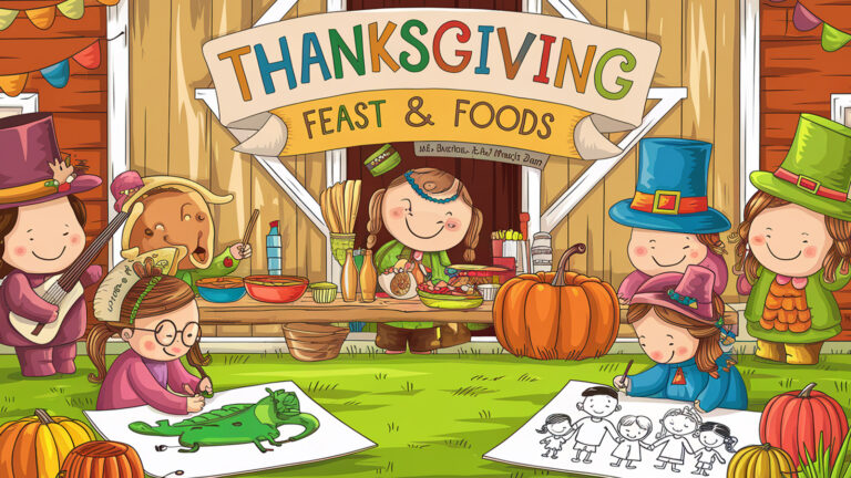 Thanksgiving Feast Coloring Pages