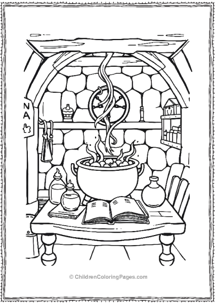 The Cauldron Room With Bubbling Potion Free PDF Printable