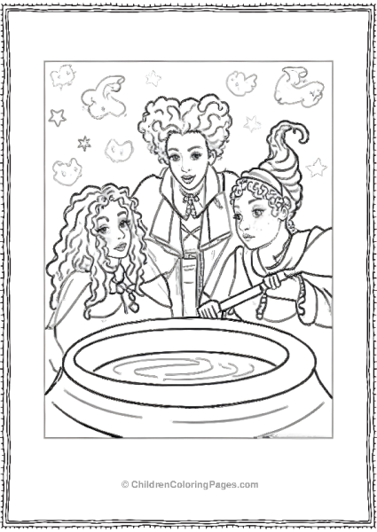 The Sanderson Sisters Brewing A Witch Pot Free PDF Printable