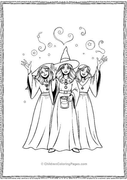 The Sanderson Sisters Casting Evil Spells Free PDF Printable