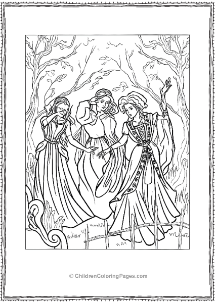 The Sanderson Sisters In A Forest Free PDF Printable