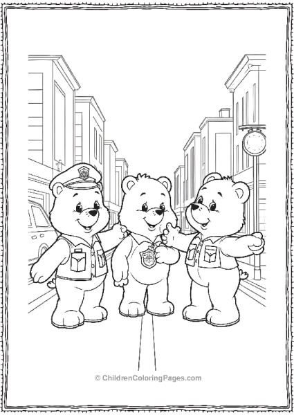 Three Bear Police Officers Free PDF Printable