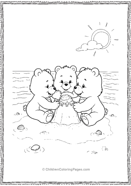 Three Bears Building A Sandcastle Free PDF Printable