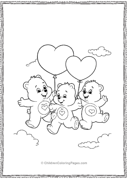 Three Bears Holding Hearts Free PDF Printable