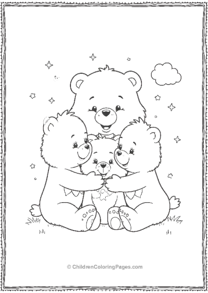 Three Bears Hugging Free PDF Printable