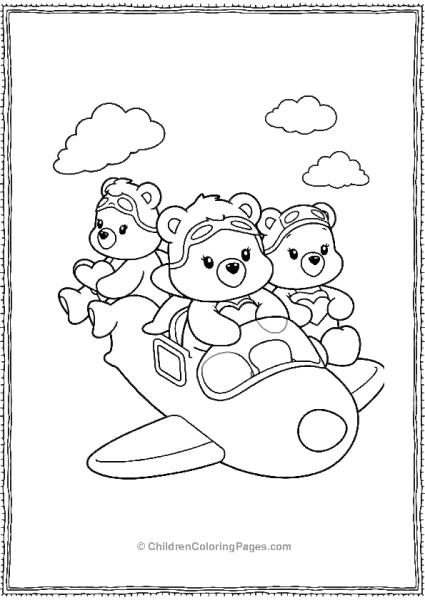 Three Bears In A Plane Free PDF Printable