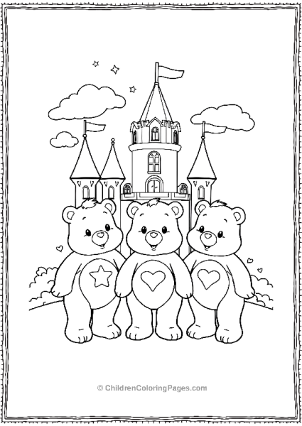 Three Bears In Front Of A Castle Free PDF Printable