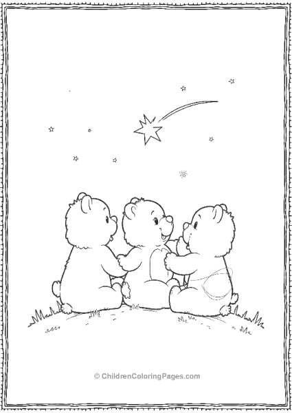 Three Bears Looking At A Shooting Star Free PDF Printable