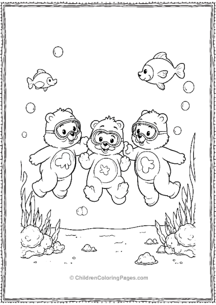 Three Bears Scuba Diving Free PDF Printable