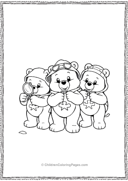 Three Teddy Bears With Stars Free PDF Printable