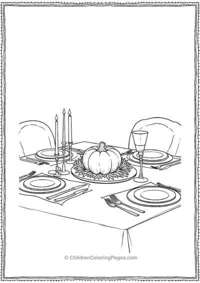 Traditional-Thanksgiving-Dinner-Table Free PDF Printable