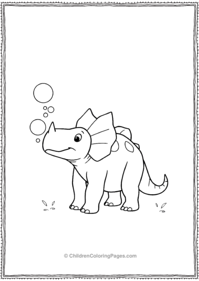 Triceratops-Blowing-Bubbles Free PDF Printable