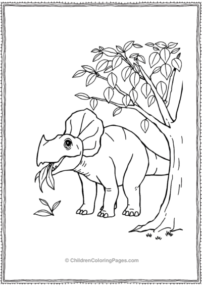 Triceratops-Eating-Leaves Free PDF Printable