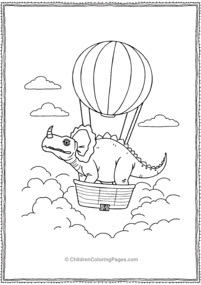 Triceratops-In-A-Hot-Air-Baloon Free PDF Printable