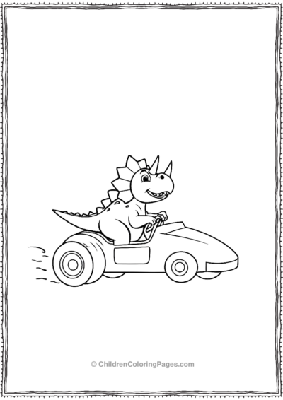 Triceratops-In-A-Racing-Car Free PDF Printable