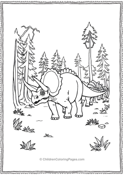 Triceratops-Leading-Its-Herd Free PDF Printable